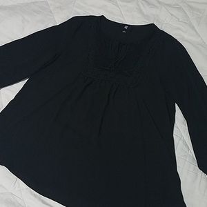 IZ Byer Black Peasant Top